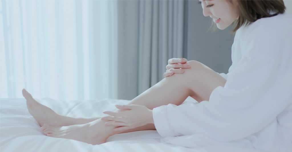 Laser hair removal treatment on the legs