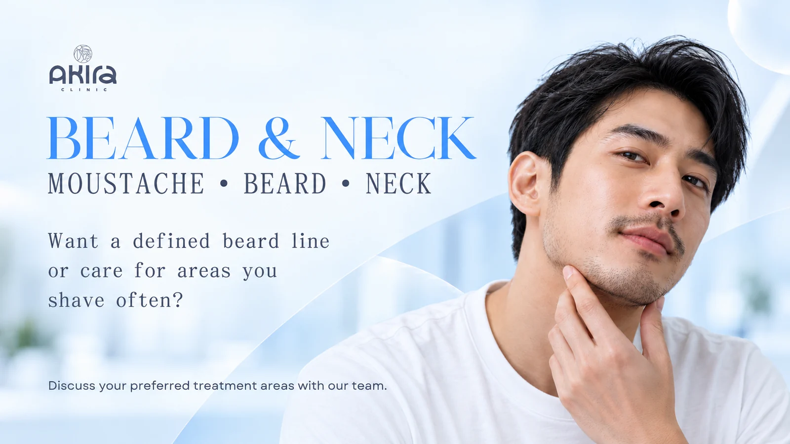 Men's beard and neck laser hair removal: discuss preferred treatment boundaries