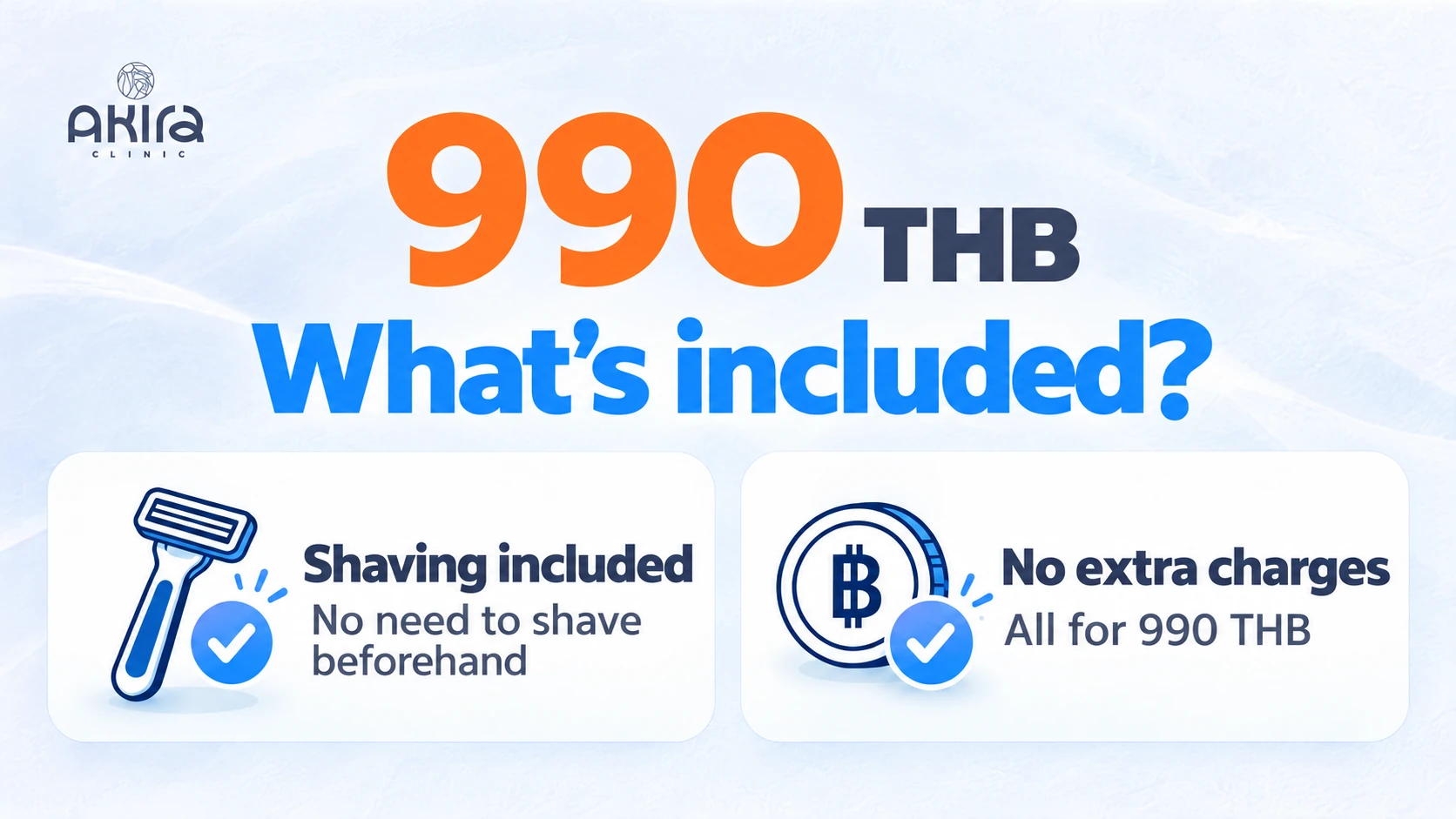 THB 990 laser offer includes shaving with no extra charges
